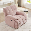 Ergonomic Glider 360 Degree Swivel Chair, Overstuffed Manual Rocking Recliner For Living Room Pink Pink Polyester 1 Seat