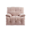 Ergonomic Glider 360 Degree Swivel Chair, Overstuffed Manual Rocking Recliner For Living Room Pink Pink Polyester 1 Seat