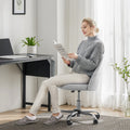 Sweetcrispy Armless Home Office Desk Chair with Wheels gray-fabric