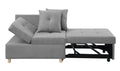 4 In 1 Convertible Sofas & Couches, Single Extendable Sofa With 6 Position Adjustable Back, Sofa Bed With 2 Pillows, Gray Gray Linen Armless Wood Fabric 1 Seat