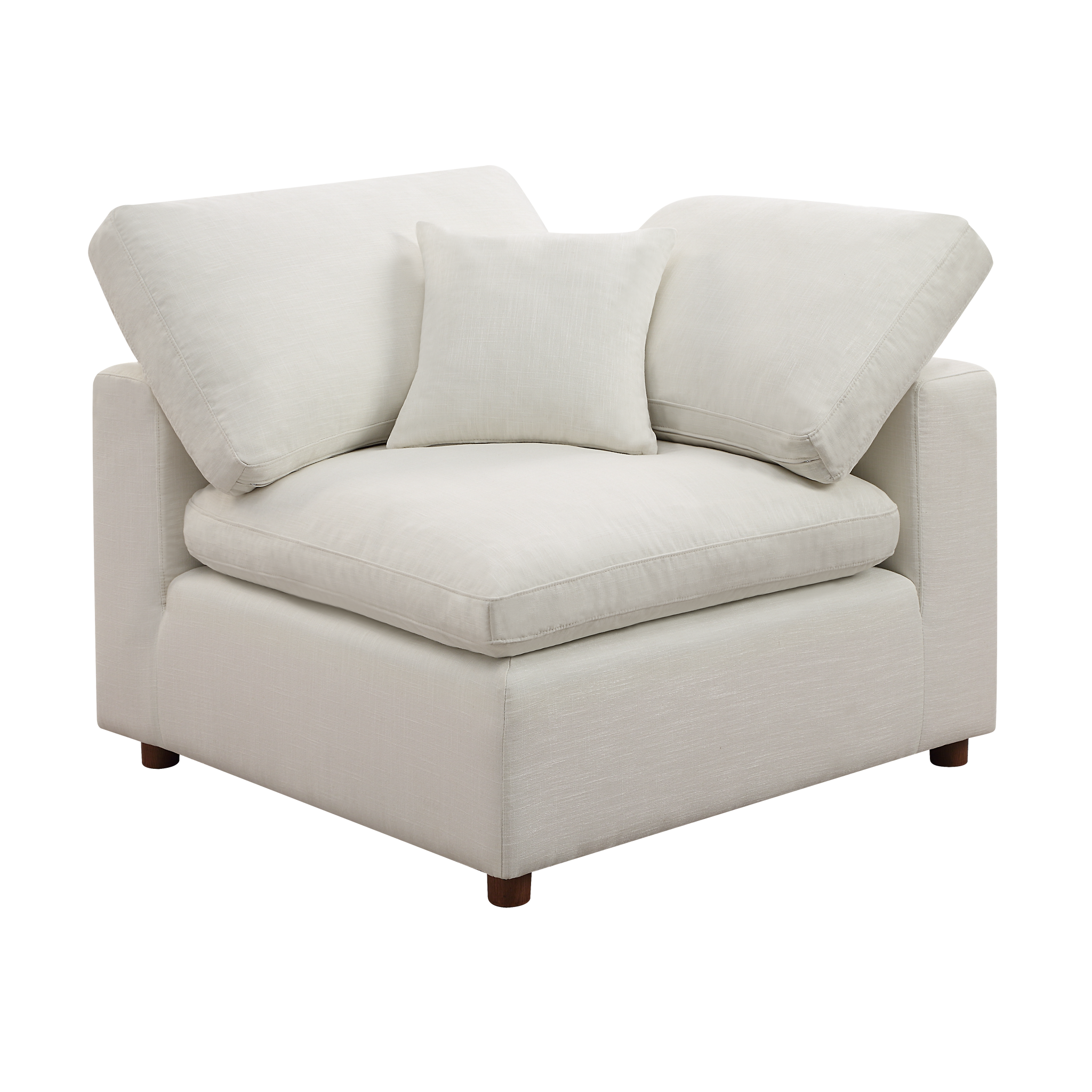 Modern Modular Sectional Sofa Set, Self Customization Design Sofa, White White Linen