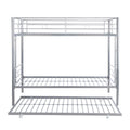 Metal Bunk Bed With Trundle Silver Silver Metal