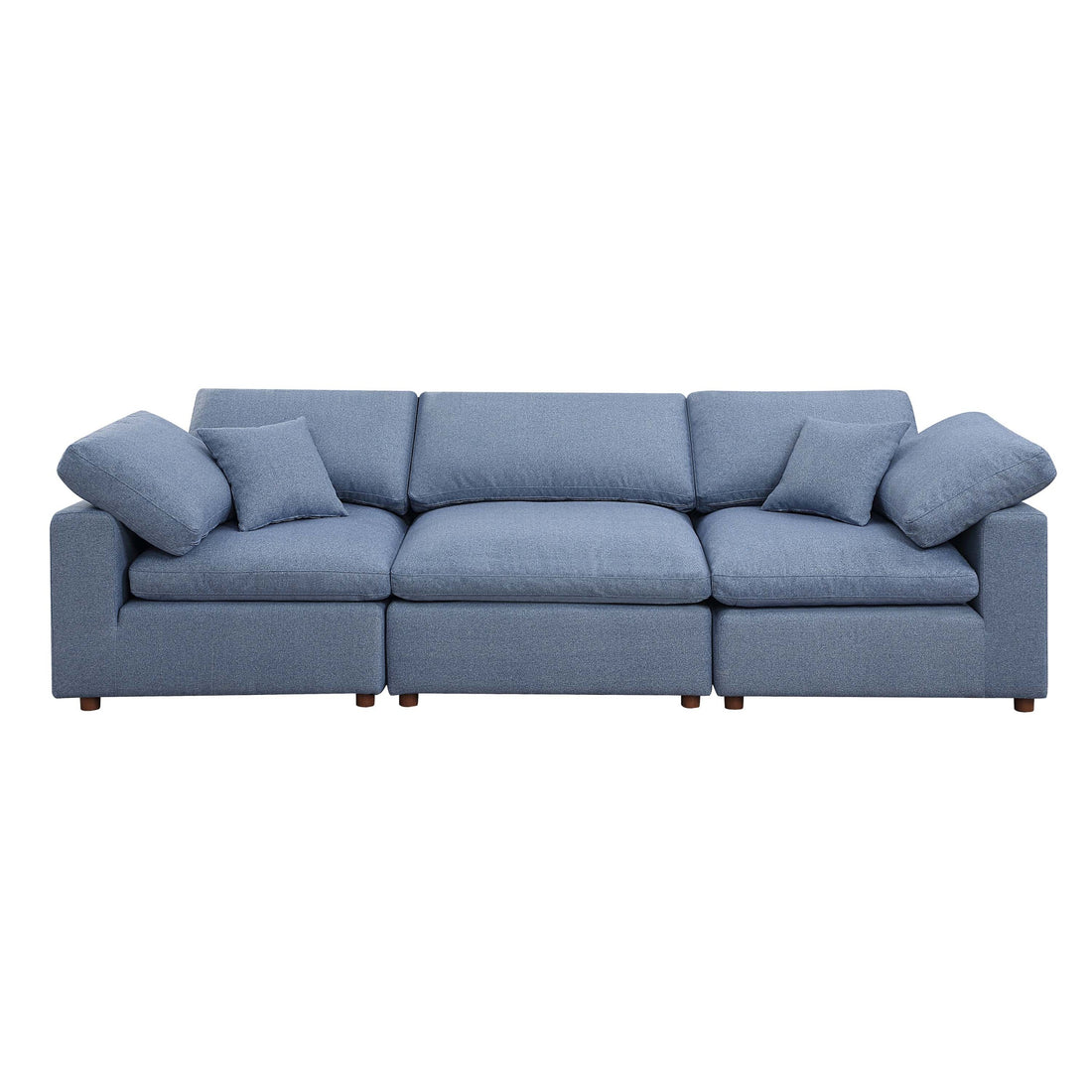 Modern Modular Sectional Sofa Set, Self Customization Design Sofa, Blue Blue Linen