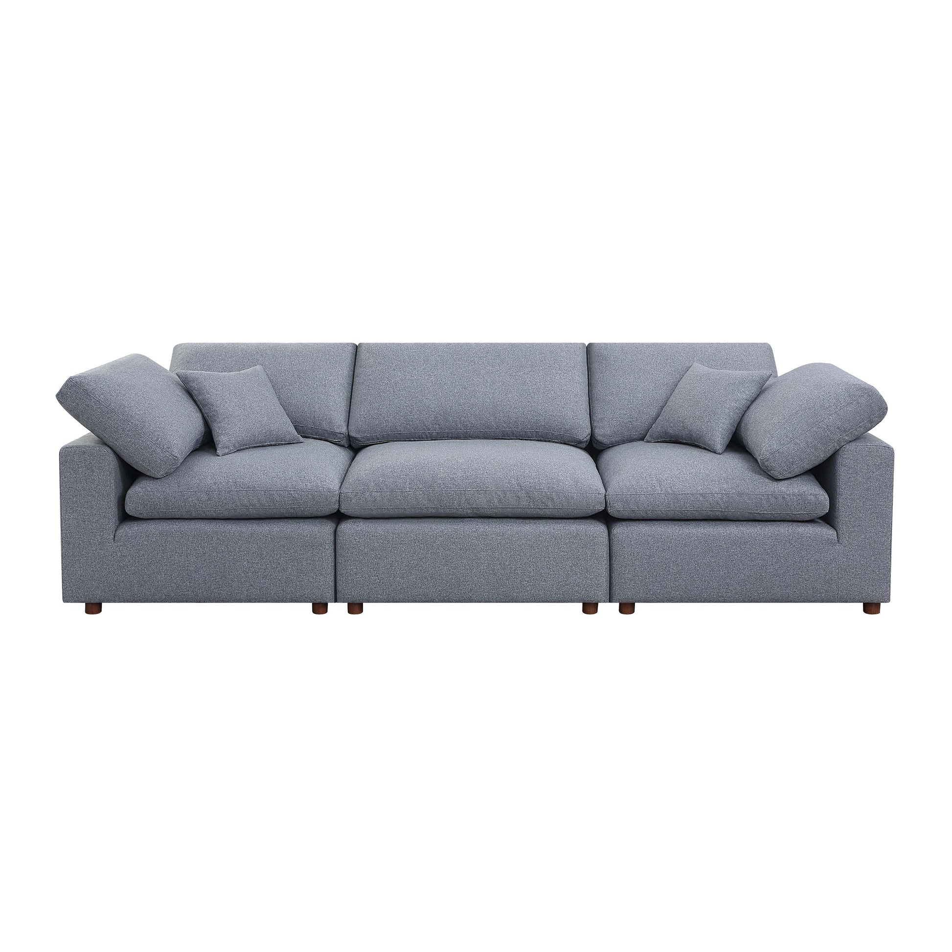 Modern Modular Sectional Sofa Set, Self Customization Design Sofa, Grey Grey Linen