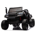 24V 2 Seater Utv Xxl Ride On Truck With Dump Bed For Kid,Ride On 4Wd Utv With 6 Wheels,Foam Tires, Suitable For Off Roading,Remote Control,Three Point Safety Harness Black Polypropylene