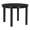 5 Piece Multifunctional Dining Table Set, Farmhouse Dining Set With Extendable Round Table,Two Small Drawers And 4 Upholstered Dining Chairs For Kitchen And Dining Room Black Black Solid Wood