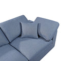 Modern Modular Sectional Sofa Set, Self Customization Design Sofa, Blue Blue Linen