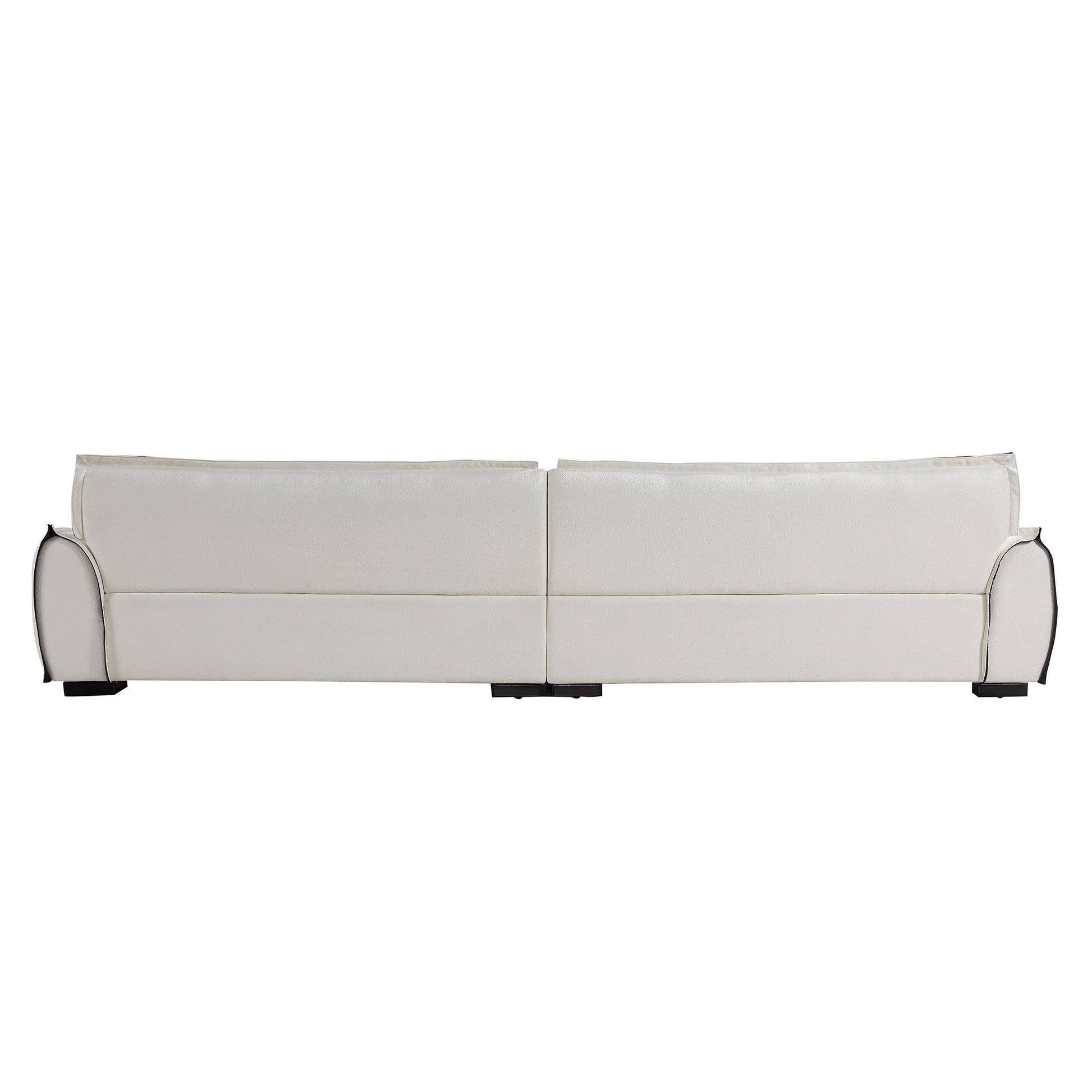 137.80" Chenille Sofa,4 Seater Modern Sofa Couch With Ottoman,Comfy Upholstered Sofa For Living Room White Chenille Wood Eucalyptus Foam 4 Seat