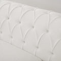 83.66 Inch Width Traditional Square Arm Removable Cushion 3 Seater Sofa White Foam Fabric