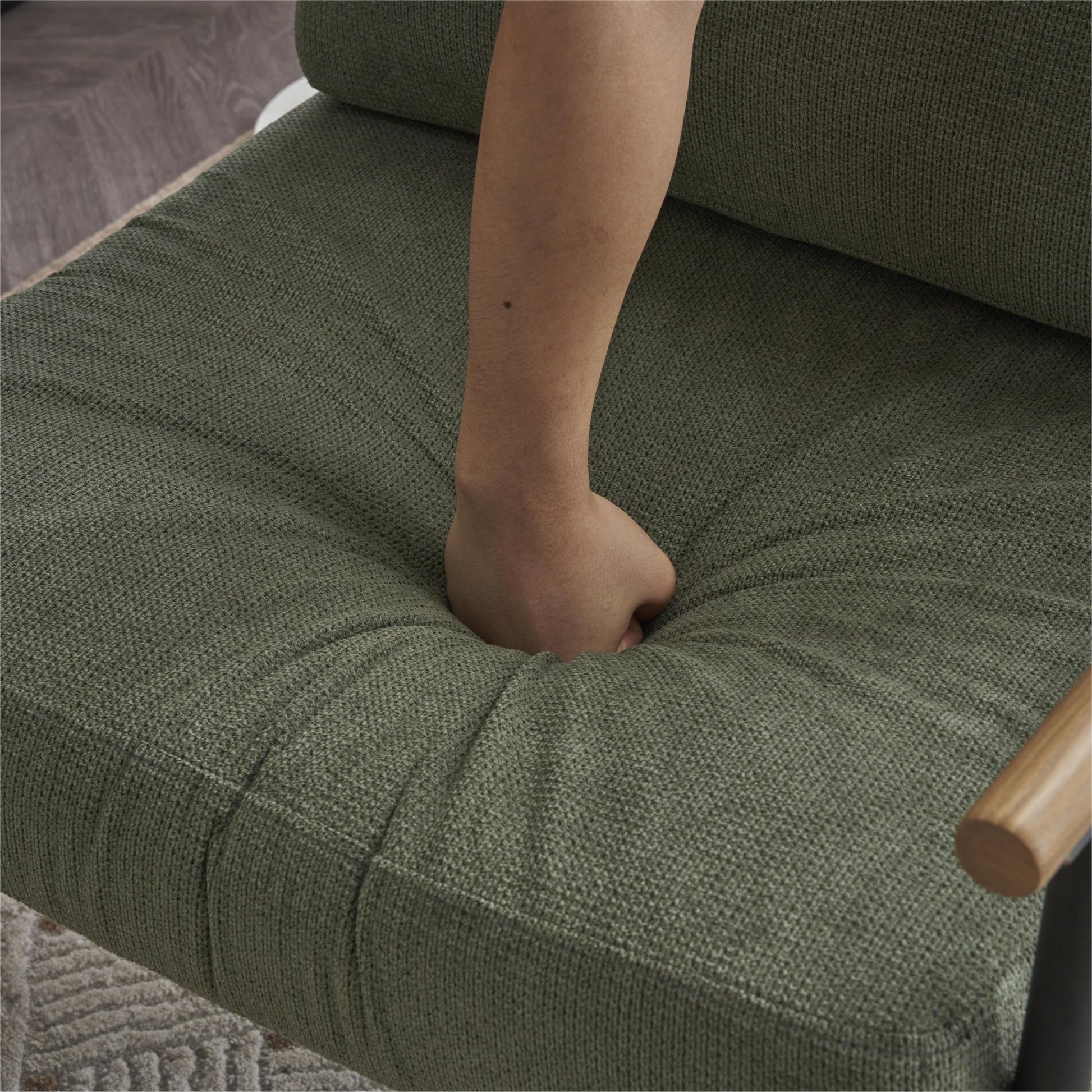 Upholstered Mid Century Lounge Chair Reading Armchair Chenille Fabric Modern Arm Chair With Metal Frameaccent Chair For Living Room, Green Green Chenille