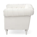 1 Seater Sofa For Living Room White Fabric