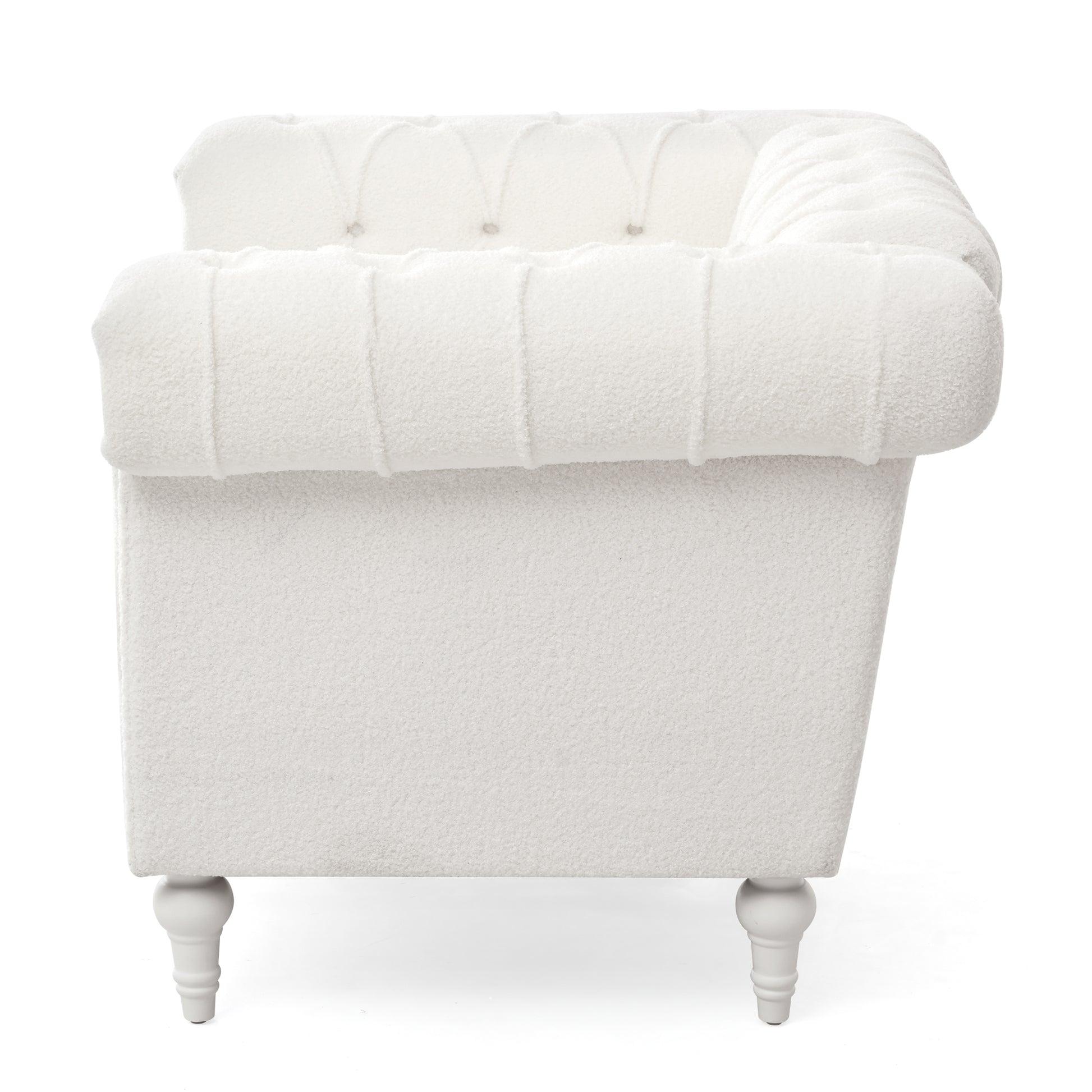 1 Seater Sofa For Living Room White Fabric