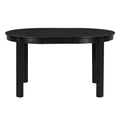 5 Piece Multifunctional Dining Table Set, Farmhouse Dining Set With Extendable Round Table,Two Small Drawers And 4 Upholstered Dining Chairs For Kitchen And Dining Room Black Black Solid Wood