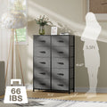 Sweetcrispy Dresser For Bedroom Storage Drawers, Fabric Storage Tower With 11 Drawers Sturdy Metal Frame Gray Metal