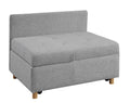 4 In 1 Convertible Sofas & Couches, Single Extendable Sofa With 6 Position Adjustable Back, Sofa Bed With 2 Pillows, Light Gray Light Gray Linen Armless Wood Fabric 1 Seat