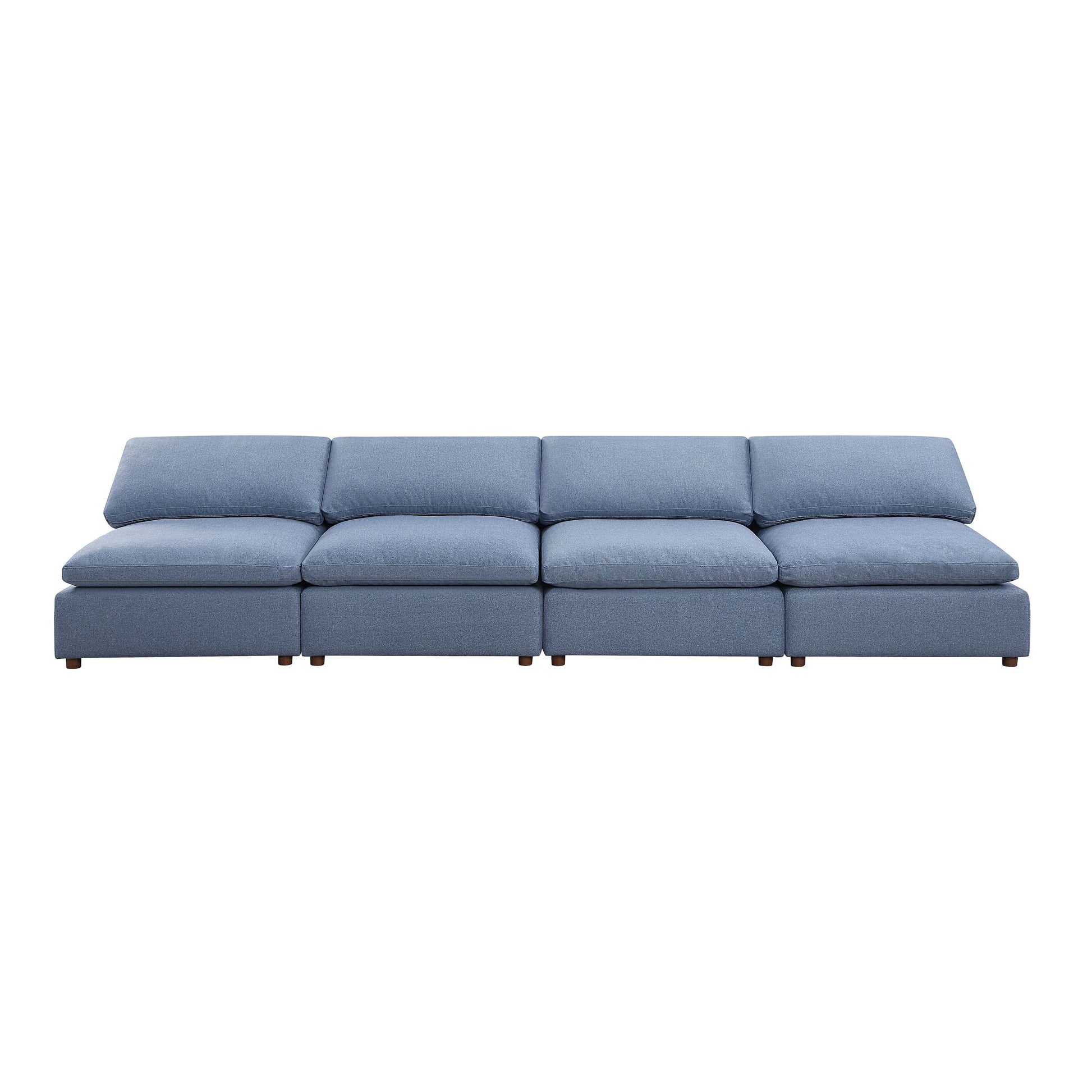 Modern Modular Sectional Sofa Set, Self Customization Design Sofa, Blue Blue Linen