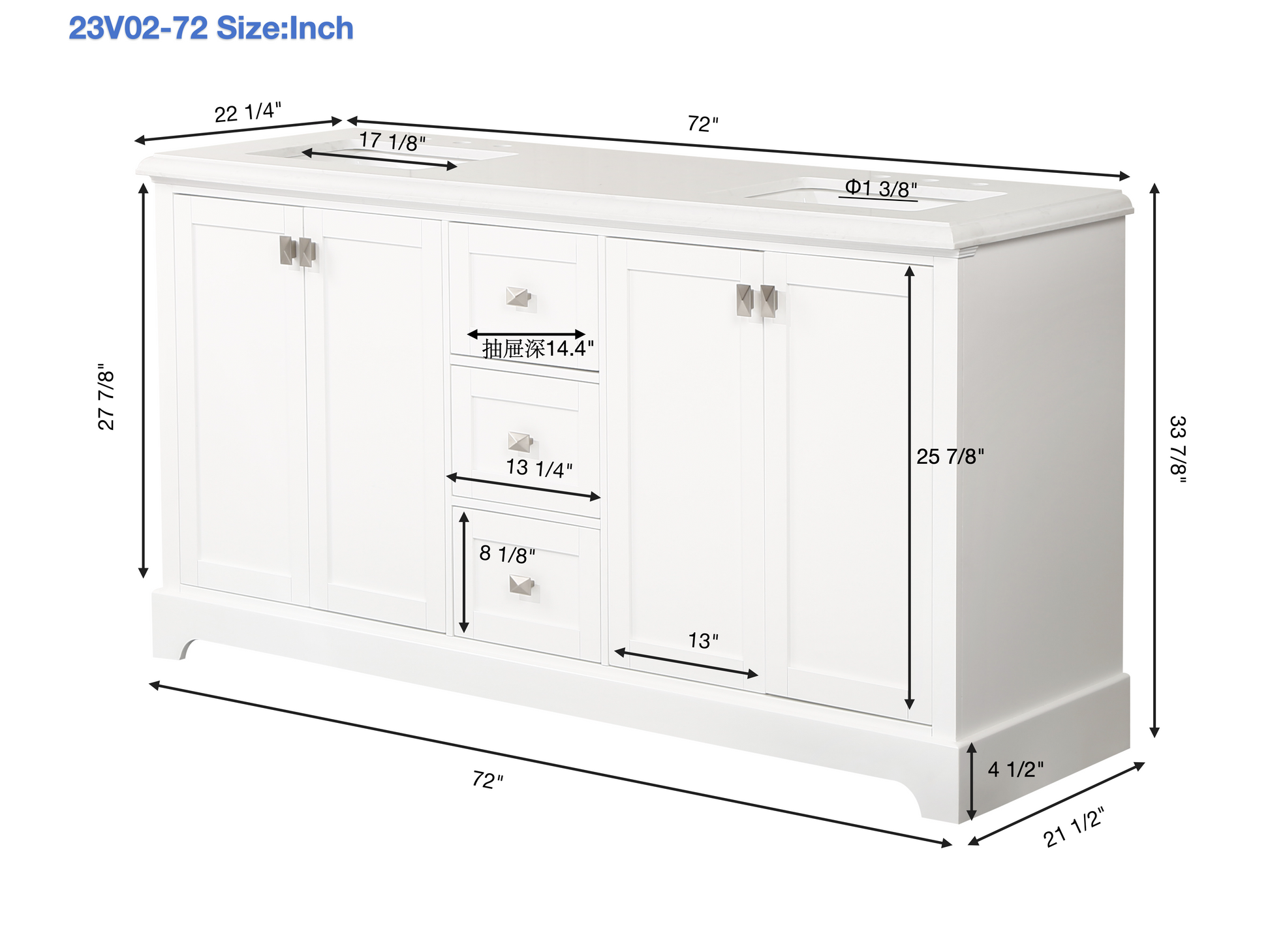 Vanity Sink Combo Featuring A Marble Countertop, Bathroom Sink Cabinet, And Home Decor Bathroom Vanities Fully Assembled Blue 72 Inch Vanity With Sink 23V02 72Nb Navy Blue Wood Solid Wood