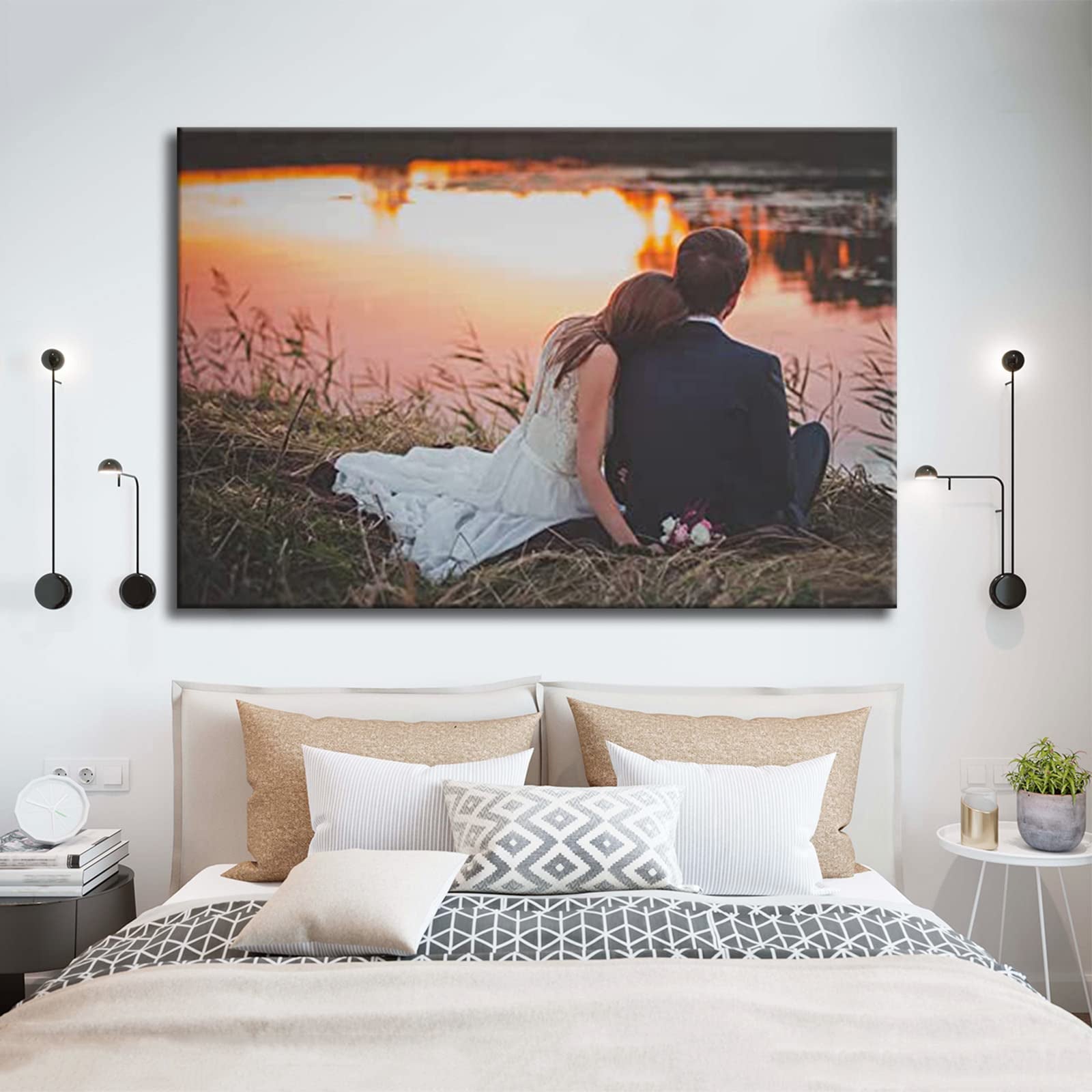 Customize Canvas Prints With Your Photo Canvas Wall Art Personalized Canvas Picture, Customized To Any Style, Us Factory ,Gifts For Family, Wedding, Friends, Home Decoration,Pet Animal Wrapped Canvas Colorful Oversized 41In Painting Prints And Posters