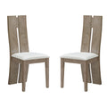 Dining Chair Set Of 2 Mdf, Sponge .Pu Leather Upholstered Cushion Seat Wooden Back Side Chairs Wood Armless Dining Chairs With High Back. Natural & Light Brown Foam Wood