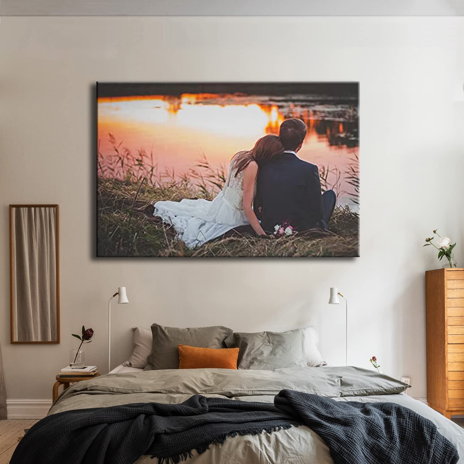 Customize Canvas Prints With Your Photo Canvas Wall Art Personalized Canvas Picture, Customized To Any Style, Us Factory ,Gifts For Family, Wedding, Friends, Home Decoration,Pet Animal Wrapped Canvas Colorful Oversized 41In Painting Prints And Posters