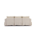 3 Seat Module Sectional Sofa Couch,Seat Cushion And Back Cushion Removable And Washable,Linen Fabric Cover,Cream Cream Wood Medium Soft Rubberwood Foam Linen 3 Seat