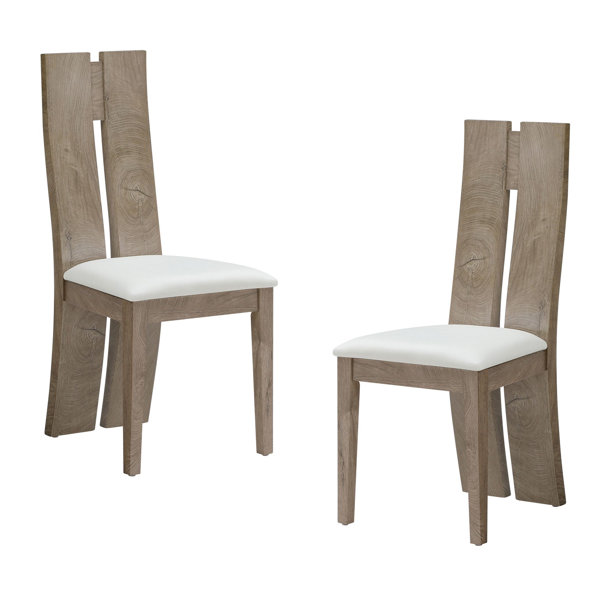 Dining Chair Set Of 2 Mdf, Sponge .Pu Leather Upholstered Cushion Seat Wooden Back Side Chairs Wood Armless Dining Chairs With High Back. Natural & Light Brown Foam Wood