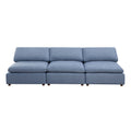 Modern Modular Sectional Sofa Set, Self Customization Design Sofa, Blue Blue Linen