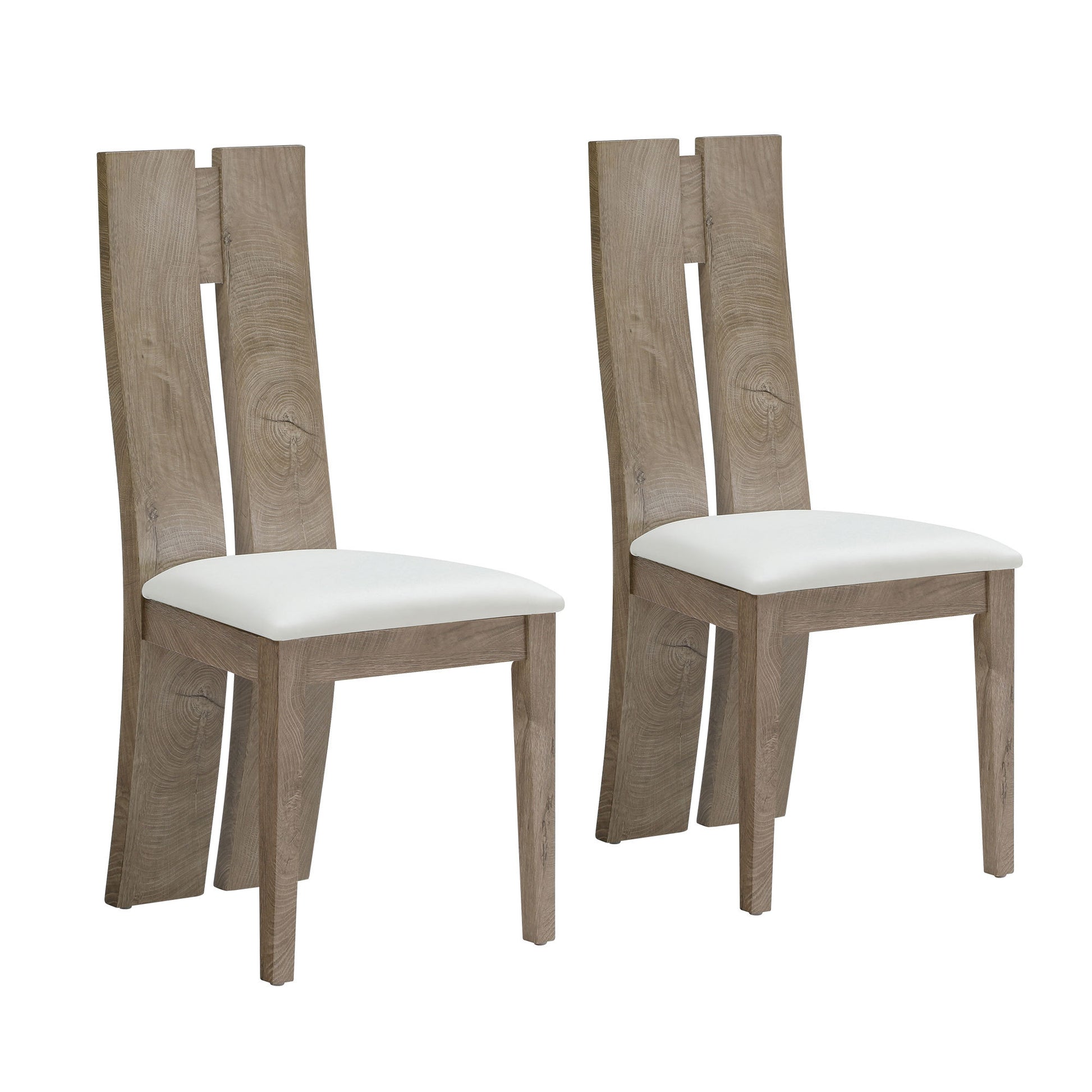 Dining Chair Set Of 2 Mdf, Sponge .Pu Leather Upholstered Cushion Seat Wooden Back Side Chairs Wood Armless Dining Chairs With High Back. Natural & Light Brown Foam Wood