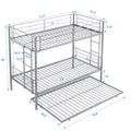 Metal Bunk Bed With Trundle Silver Silver Metal