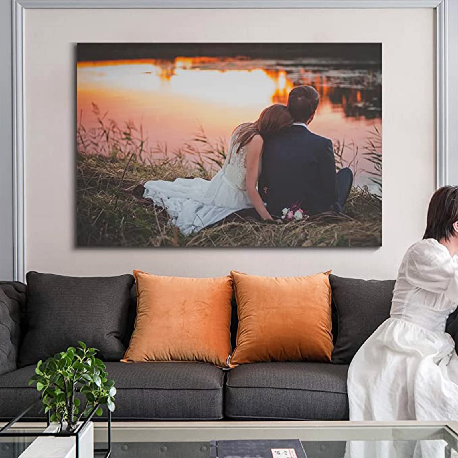 Customize Canvas Prints With Your Photo Canvas Wall Art Personalized Canvas Picture, Customized To Any Style, Us Factory ,Gifts For Family, Wedding, Friends, Home Decoration,Pet Animal Wrapped Canvas Colorful Oversized 41In Painting Prints And Posters