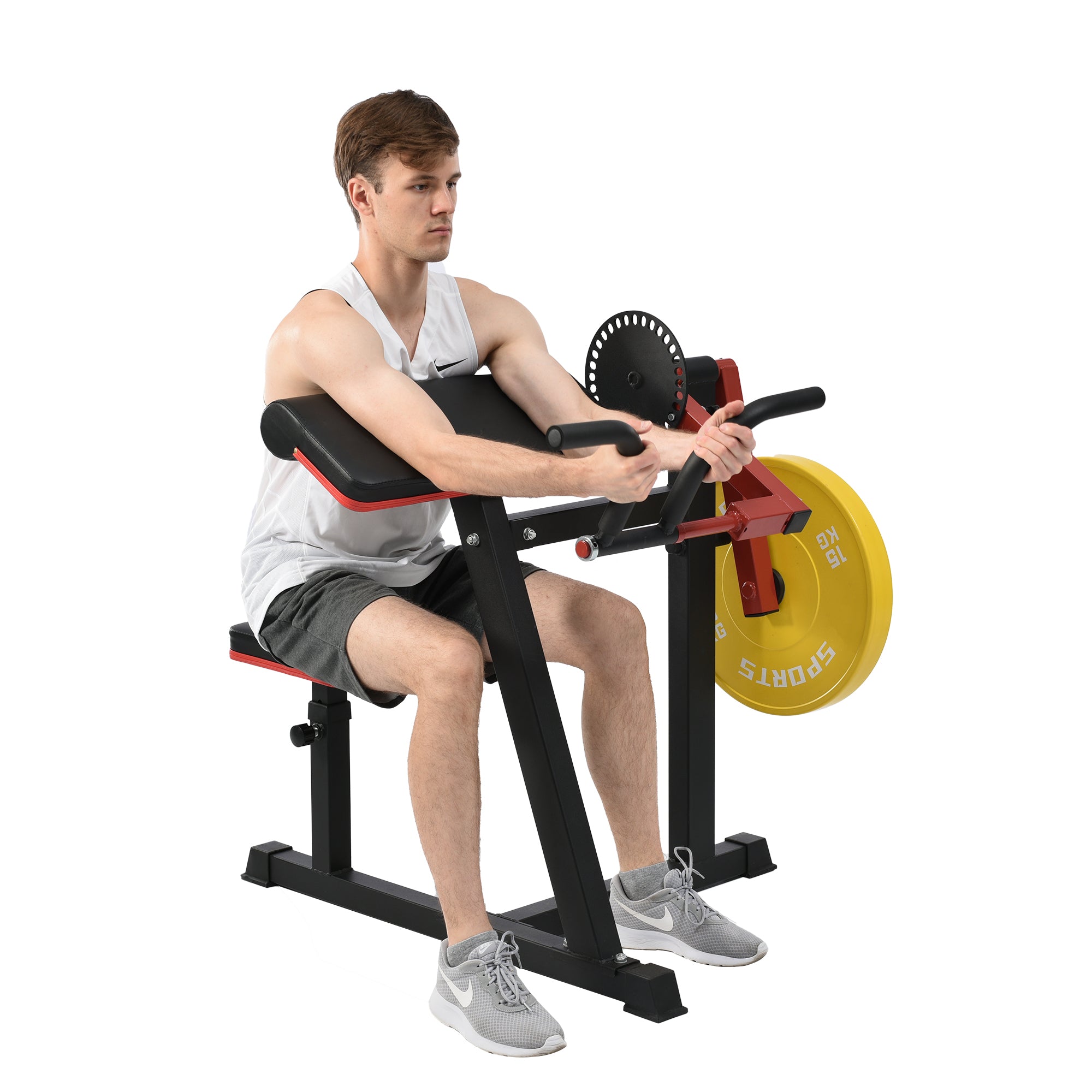 Bicep Tricep Curl Machine with Adjustable Seat,