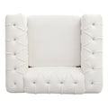 1 Seater Sofa For Living Room White Fabric