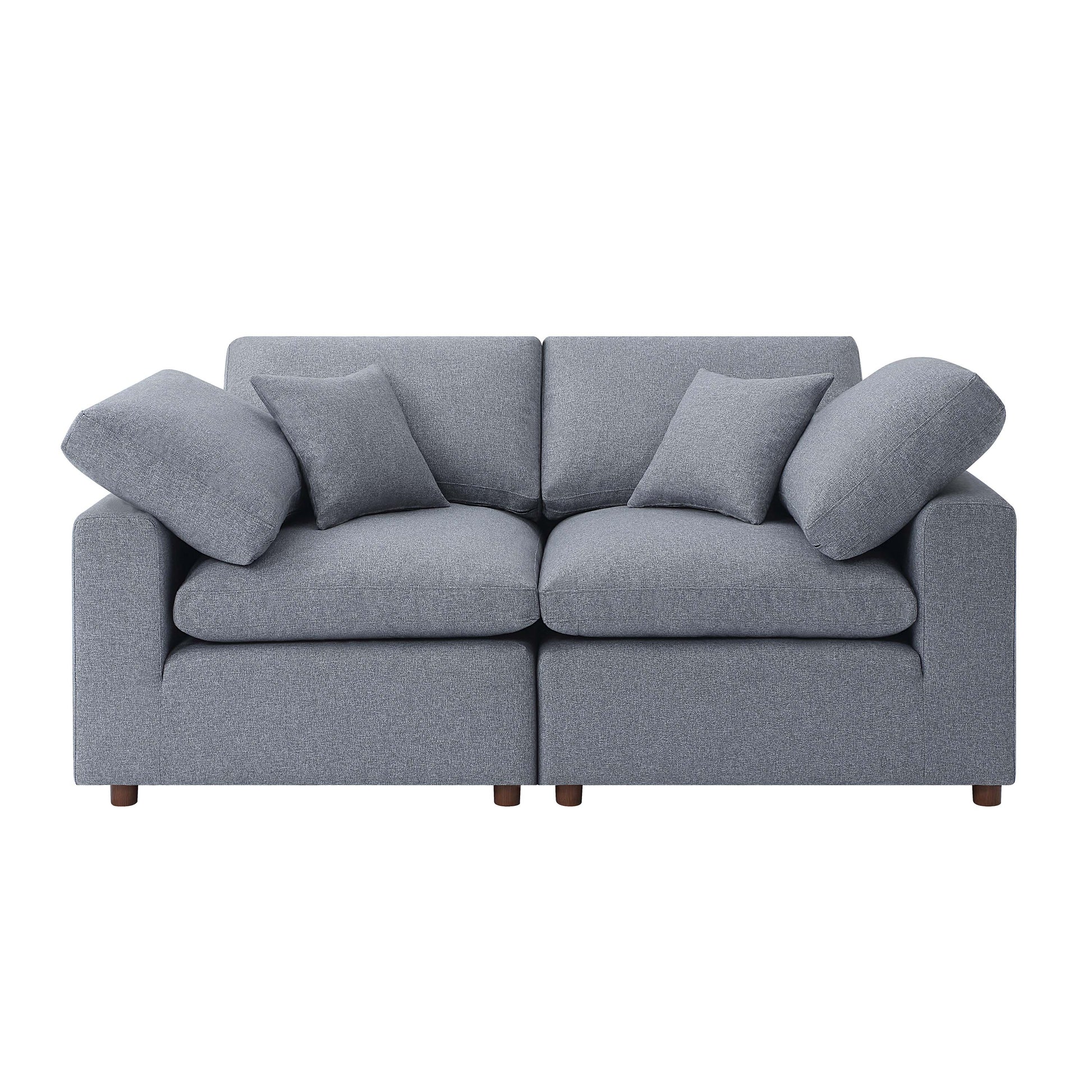 Modern Modular Sectional Sofa Set, Self Customization Design Sofa, Grey Grey Linen