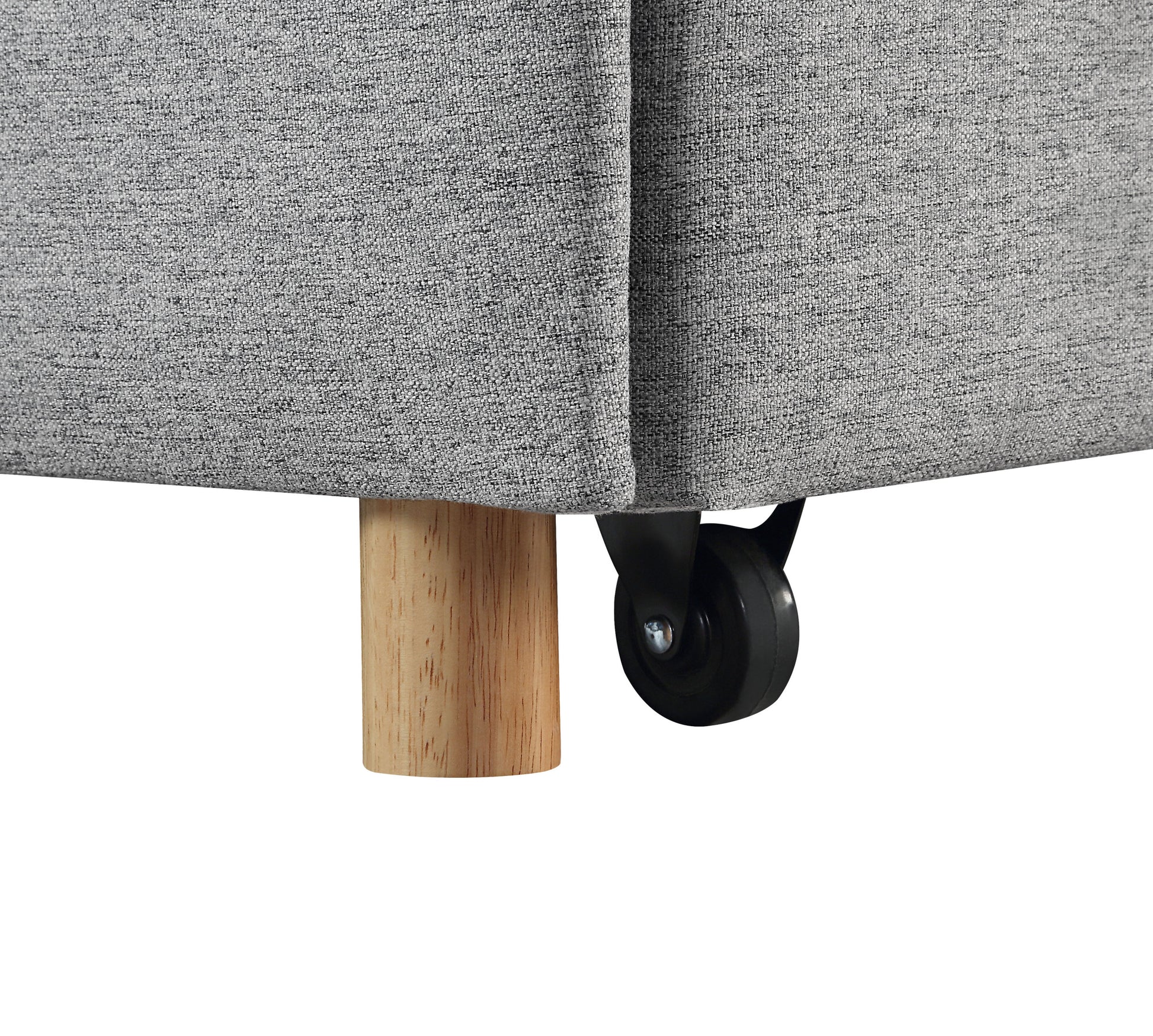 4 In 1 Convertible Sofas & Couches, Single Extendable Sofa With 6 Position Adjustable Back, Sofa Bed With 2 Pillows, Light Gray Light Gray Linen Armless Wood Fabric 1 Seat