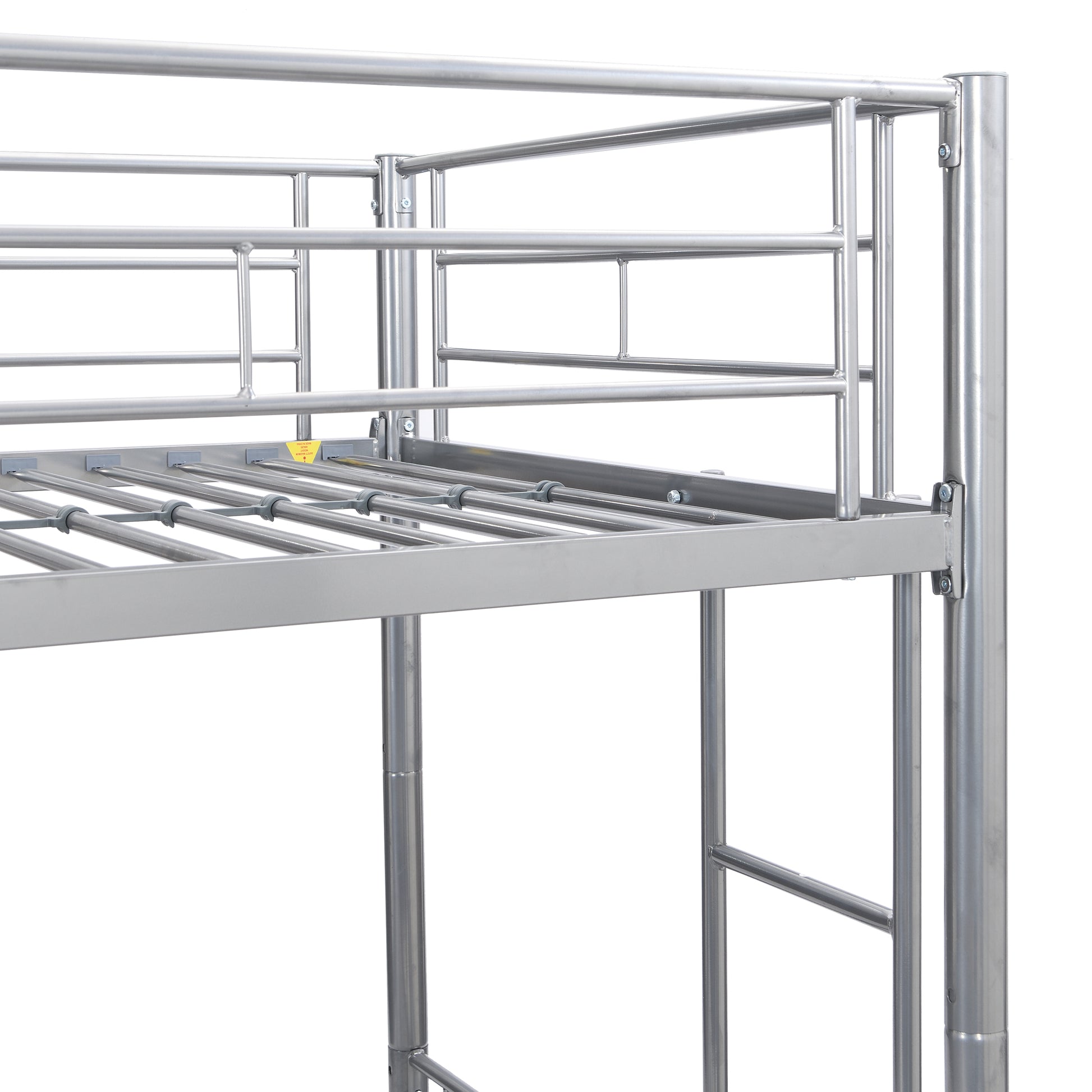 Metal Bunk Bed With Trundle Silver Silver Metal