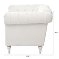 1 Seater Sofa For Living Room White Fabric