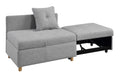 4 In 1 Convertible Sofas & Couches, Single Extendable Sofa With 6 Position Adjustable Back, Sofa Bed With 2 Pillows, Light Gray Light Gray Linen Armless Wood Fabric 1 Seat