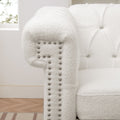 1 Seater Sofa For Living Room White Fabric