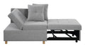 4 In 1 Convertible Sofas & Couches, Single Extendable Sofa With 6 Position Adjustable Back, Sofa Bed With 2 Pillows, Light Gray Light Gray Linen Armless Wood Fabric 1 Seat