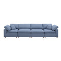 Modern Modular Sectional Sofa Set, Self Customization Design Sofa, Blue Blue Linen