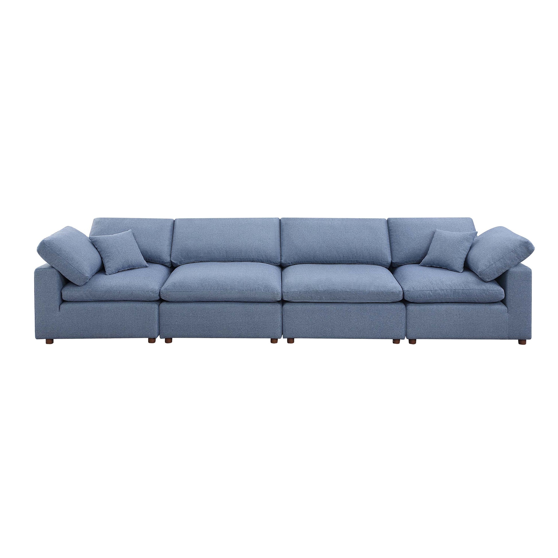 Modern Modular Sectional Sofa Set, Self Customization Design Sofa, Blue Blue Linen