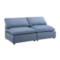 Modern Modular Sectional Sofa Set, Self Customization Design Sofa, Blue Blue Linen