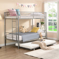 Metal Bunk Bed With Trundle Silver Silver Metal