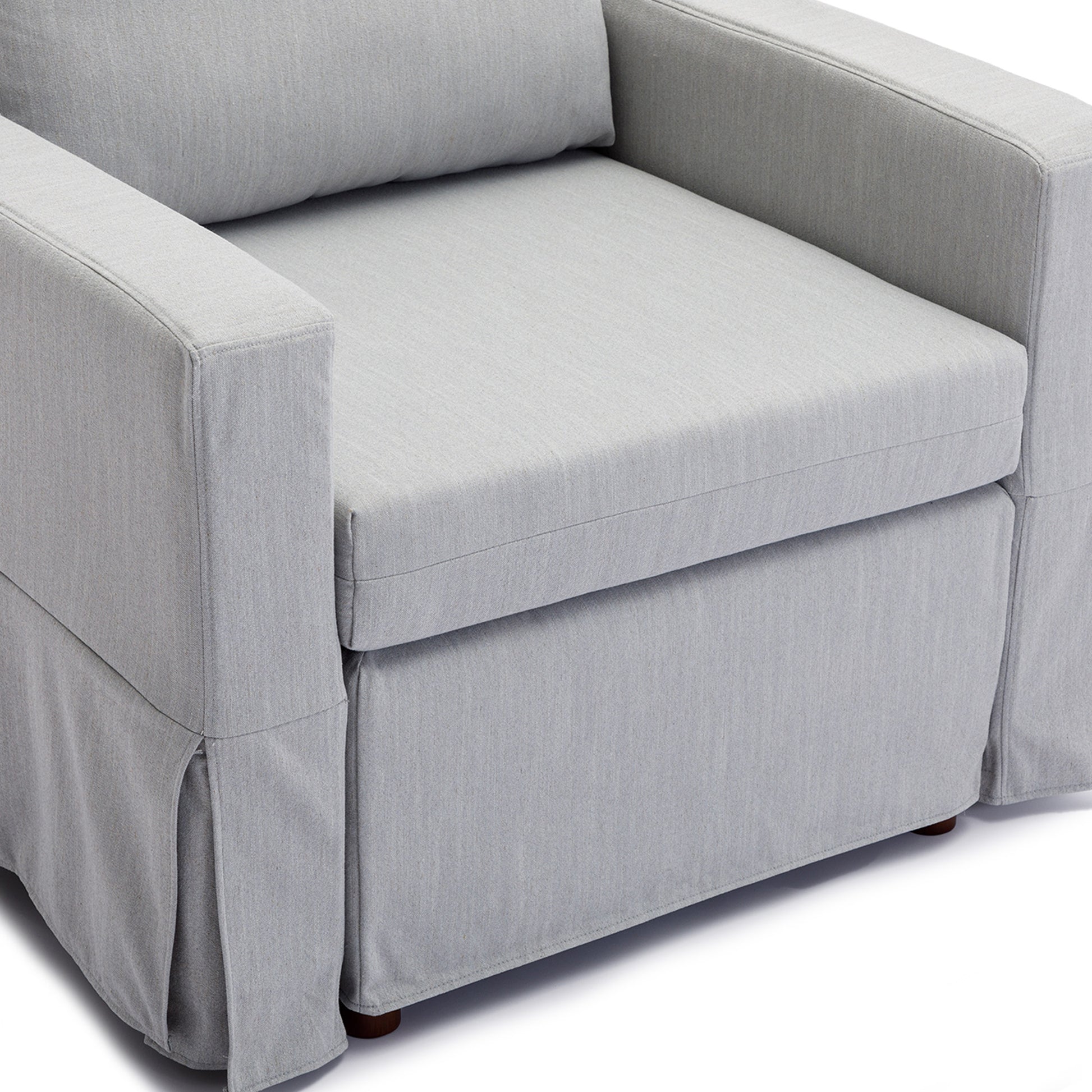 2 Seat Module Sectional Sofa Couch With 2 Ottoman,Seat Cushion And Back Cushion Removable And Washable,Light Grey Light Grey Wood Primary Living Space Soft Modern Rubberwood Foam Linen 2 Seat