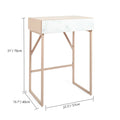 Tempered Glass Marble Pattern Small Makeup Table Dressing Table Nightstands Bedroom Livingroom Furniture Pink White Wood Glass