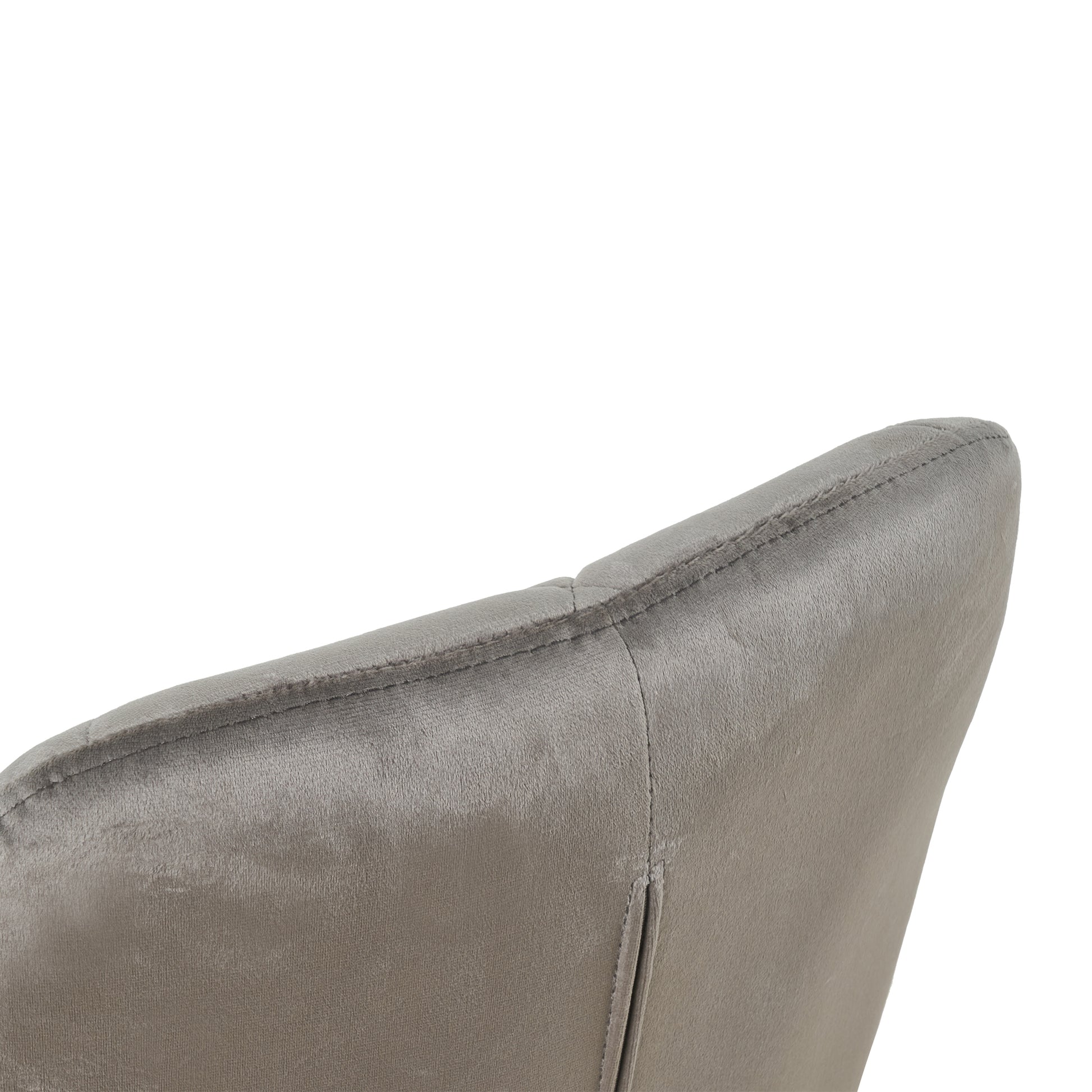 Modern Velvet Fabric With Chrome Legs Living Room Furniture Dining Chair, Soft And Comfortable, Lift Adjustment, Free Movement Convenient, Space Saving. Set Of 1 Grey Foam Metal