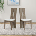 Dining Chair Set Of 2 Mdf, Sponge .Pu Leather Upholstered Cushion Seat Wooden Back Side Chairs Wood Armless Dining Chairs With High Back. Natural & Light Brown Foam Wood