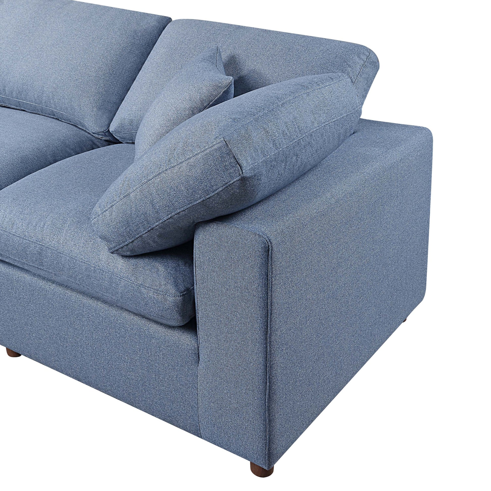 Modern Modular Sectional Sofa Set, Self Customization Design Sofa, Blue Blue Linen