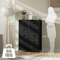 Sweetcrispy Dresser For Bedroom Storage Drawers, Fabric Storage Tower With 10 Drawers Sturdy Metal Frame Black Metal