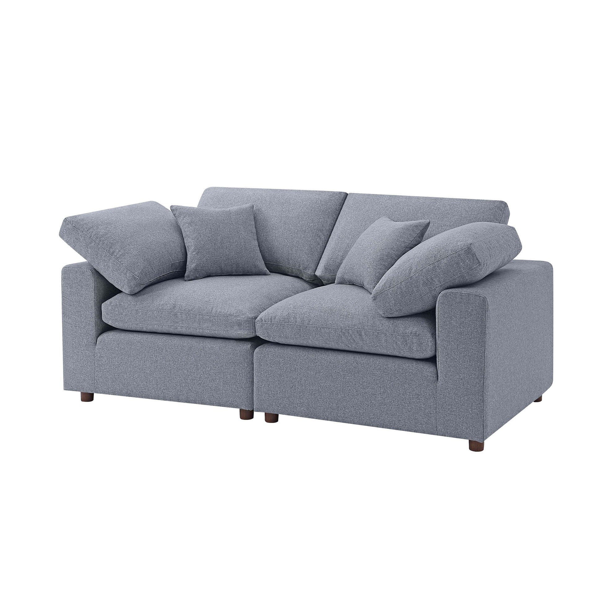 Modern Modular Sectional Sofa Set, Self Customization Design Sofa, Grey Grey Linen